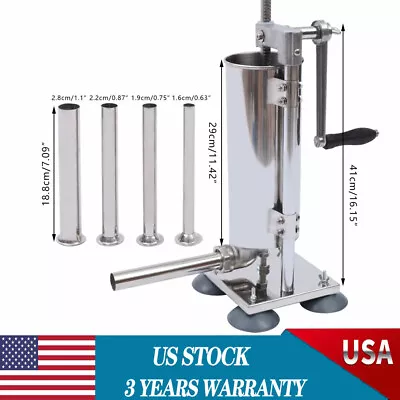 Vertical Hand-crank Sausage Maker Stuffer Filler Meat Machine Detachable • $55