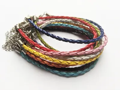 £2.19 • Buy Friendship Bracelet Braided Leather Bracelets With Lobster Clasp And Chain