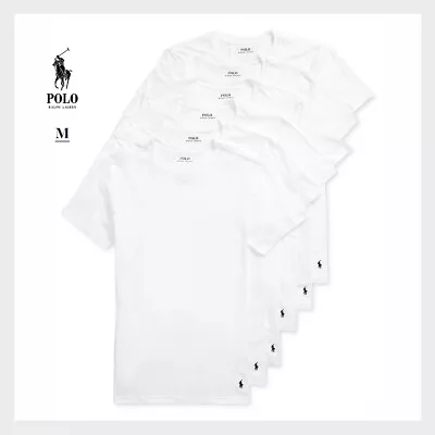 NWT - 6 Pack Polo Ralph Lauren Classic Fit Cotton White Undershirts Sz M - $64 • $43.50