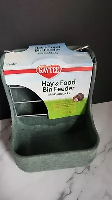 Kaytee Hay And Food Bin Feeder With Quick Locks  Dispenser For Small Animals #MC • $9.99