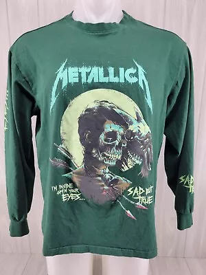 H&M METALLICA Green Long Sleeve Shirt Size Medium • $34.99