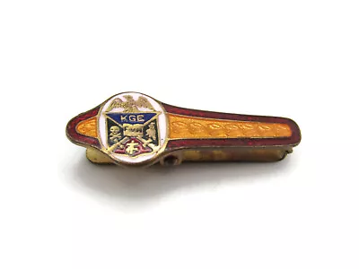 KGE Tie Clip Eagle Sword Book Crest Vintage Gold Tone • $33.70