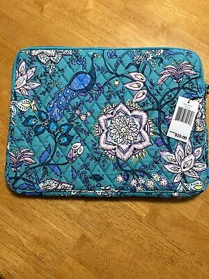 Vera Bradley Laptop Sleeve ~ Peacock Garden #15224-12610 ~ Teal Multicolor • $19.95