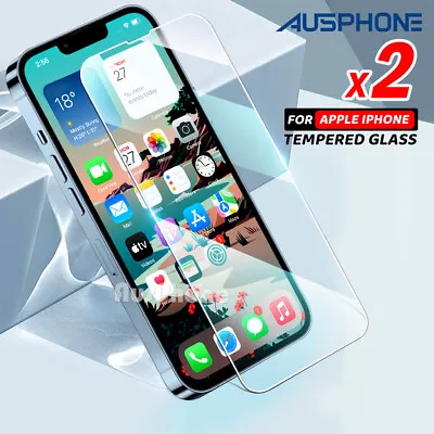 $7.68 • Buy 2X Tempered Glass Screen Protector For IPhone 15 14 13 12 11 Pro Max 7 8 PLUS XR