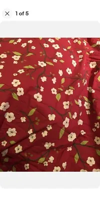 Pottery Barn Red Brown Cherry Blossoms Duvet & 2 Euro Shams • $72