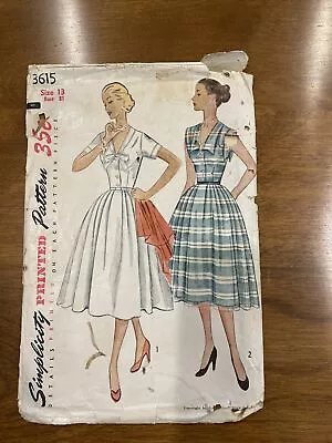 Simplicity Printed Pattern # 3615 - Vintage 1951 Dress Pattern • $12.99