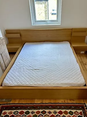 Ikea Malm King Size Bed With Two Floating Side Drawers Good Condition  Oak Look • £60