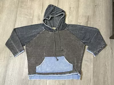 Vintage Havana Hooded Sweatshirt Size S Small Color Block Blue Tone EUC • $24.99