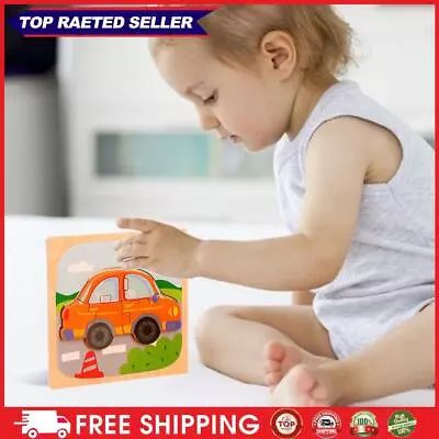 Wooden Puzzles Baby Travel Toy Vehicle Shape Jigsaw Puzzle (Car) ♞ • £5.03