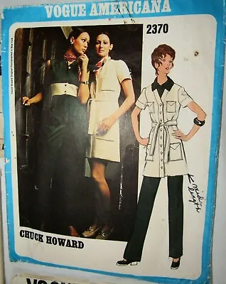1970 VOGUE AMERICANA CHUCK HOWARD Jumpsuit Vintage Sewing Pattern 2370 Sz10 32.5 • $19