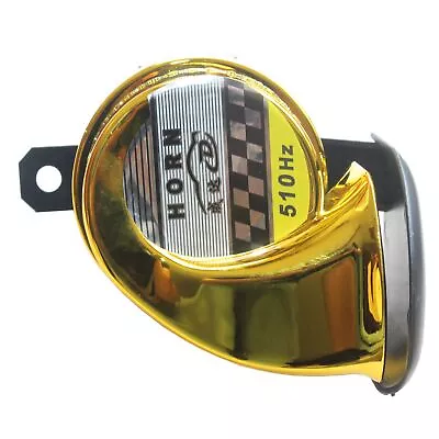 Universal Golden12V 130dB Loud Motorcycle Snail Air Horn Siren 50cc-1100cc ATV • $12.85