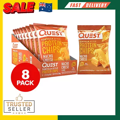 Quest Torilla Protein Chips 32g 8 Pack NACHO CHEESE Protein Nutrition Chips GF • $51.95