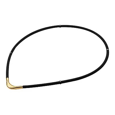 PHITEN Necklace RAKUWA Magnetic Titanium Necklace S- || Black/Gold 45cm • $108.06