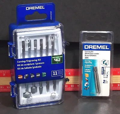 DREMEL 729 & 194 Carving Bits 1/8  / 3.2mm Shank Factory Sealed (13) Pieces • $22