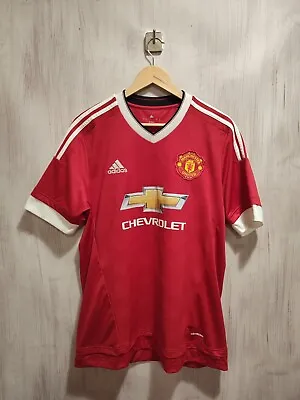 Manchester United 2015 2016 Home Size L Adidas Soccer Shirt Jersey Football Kit • $49.95