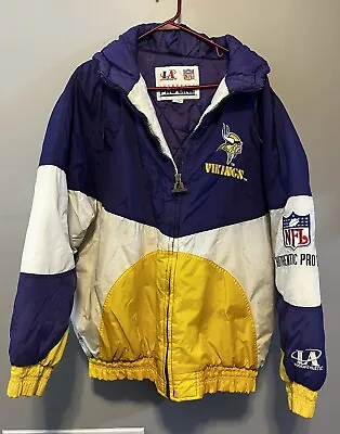 VIKINGS LOGO ATHLETIC STARTER JACKET MINNESOTA LARGE SKI COAT NFL RETRO 90s • $90