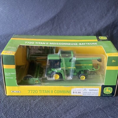 $45.99 • Buy ERTL 1/64 John Deere 7720 TITAN II Combine, Duals W/Grain, Corn & Row Crop Heads