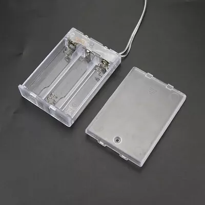 3 X AA Battery Holder Box Case Transparent Clear Enclosed With On/Off Switch LED • $2.88