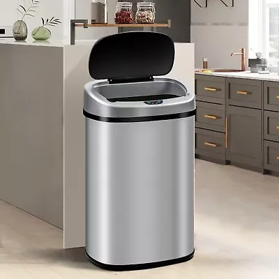 13 Gallon 50L Touch Free Sensor Automatic Touchless Trash Can Kitchen Office Bin • $57.99