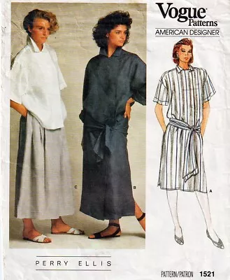 Vogue American Designer 1521 Misses Dress Top & Skirt Size 8 FF • $14.88