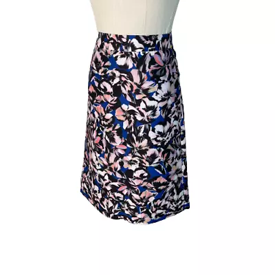 J. Crew Womens Pencil Skirt Size 00 Pink Blue Floral Fully Lined  • $11.99