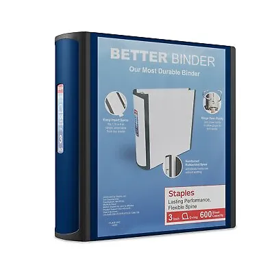 Staples Better 3-Inch D 3-Ring View Binder Blue (15127-CC) 702875 • $12.71