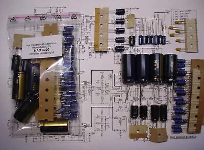 NAD 3020 Electrolyte Capacitor Elko Set Quality Selectable Recap Repair Complete • £41.29