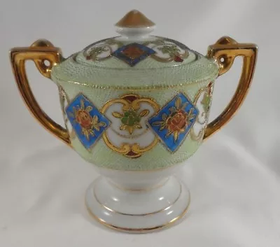 Vintage Mepoco Ware Gold Trim Lidded Bowl Vase • $25.99