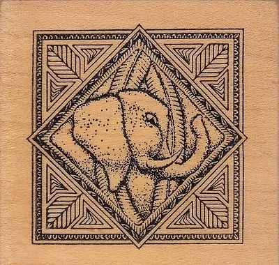 $7.49 • Buy Elephant Frame Taylored Wood Mounted Rubber Stamp 2 X 2   Free Shipping