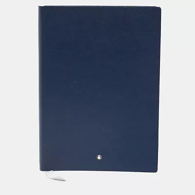 Montblanc Navy Blue Leather Fine Stationery Notebook • $226.80