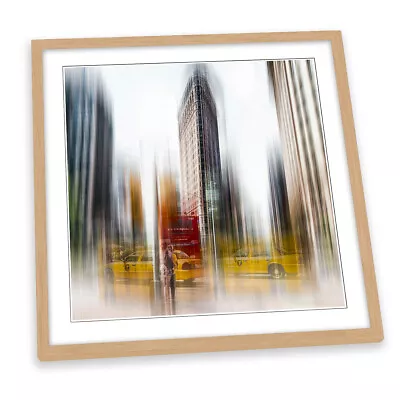 £22.99 • Buy Flatiron Building New York City Abstract FRAMED ART PRINT Picture Square Artwork