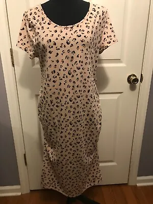 Womens Isabel Maternity Beige Cheetah Nightgown Size XL • $14