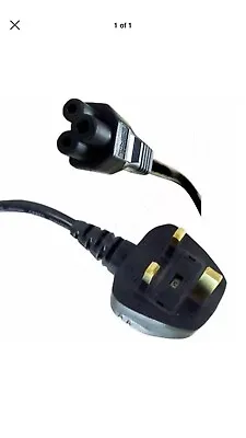 £3.99 • Buy 0.5M UK 3 Pin Mains C5 Mickey Mouse Clover Leaf Laptop Power Cord Cable Lead