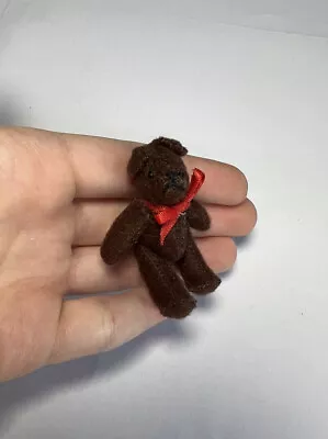 Vtg Miniature Dollhouse Artisan Mini Teddy Bear Hand Made Jointed Movable Brown • $25
