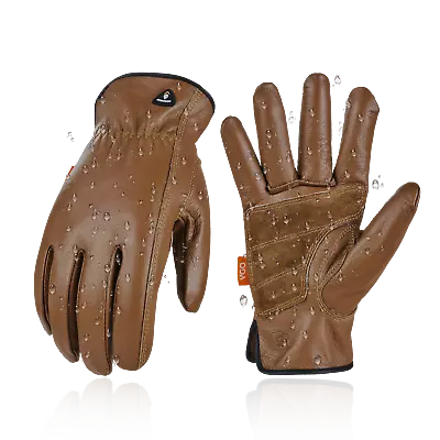 Vgo 1Pair Unlined Safety Cow Leather Work Gloves Men Palm Patched (CA9597WP) • $15.28