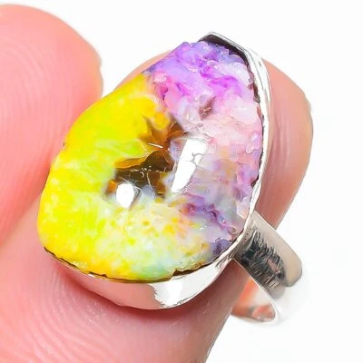 $10.19 • Buy Rainbow Solar Quartz Gemstone 925 Sterling Silver Jewelry Ring Size 7 G376