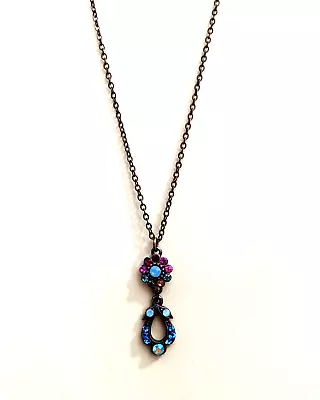 Israel Designer Michal Negrin Swarovski Crystals Pendant Necklace Horseshoe Gift • $30