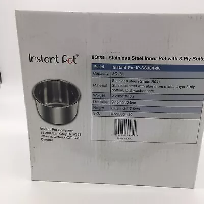 Insta Pot Replacement Stainless Steel Inner Pot 8 Quart New • $39.95