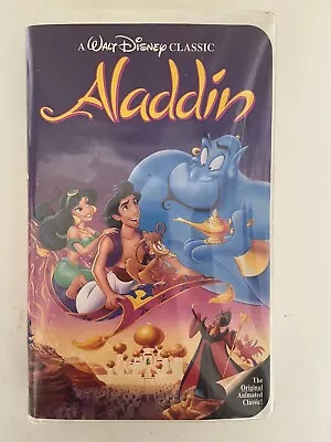 Aladdin VHS 1993 Walt Disney Classics Clamshell (Vintage Black Diamond Edition) • $1.99