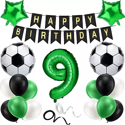 9th Football Birthday Decor 20pcs Football Balloons Party Celebration Kit • £9.30