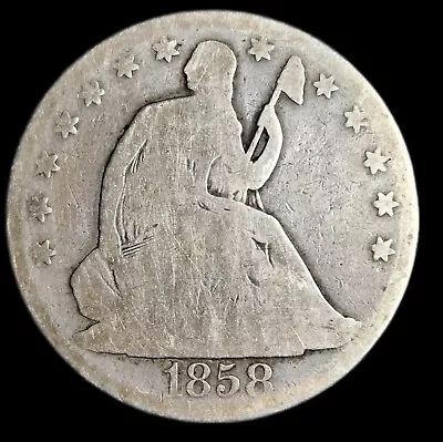 1858 O Seated Liberty Half Dollar 90% Silver - FREE SHIPPING!! • $34.99