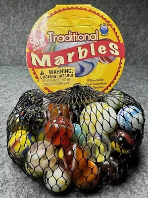 Vacor / Mega Marbles / Mexico - Net Bag Of 50 Marbles - 1 Shooter - Unopened (b) • $9.99