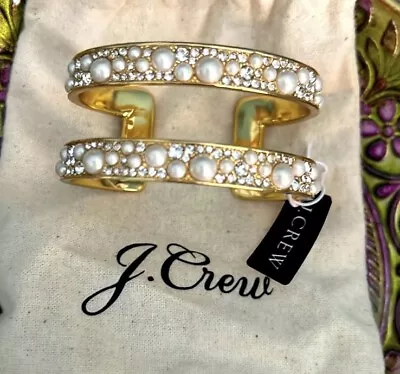 New! J.Crew Bracelet Pearls And Pavé Crystals Small W/tags Mother’s Day Gift • $29