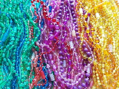 #D-Vintage Plastic New Orleans Mardi Gras 1970's- Carnival Parade Beads -3 Dozen • $8.25