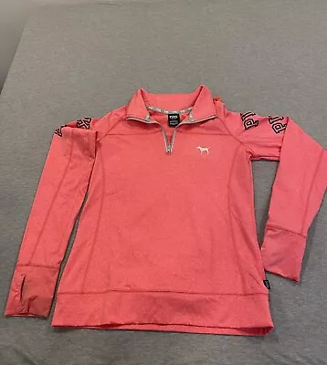 Women's Small PINK Victoria Secret Half Zip-up Jacket/Hoodie Pink • $23