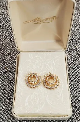 Vintage Marvella Rhinestone Earings In Original Box (C8)** • $40