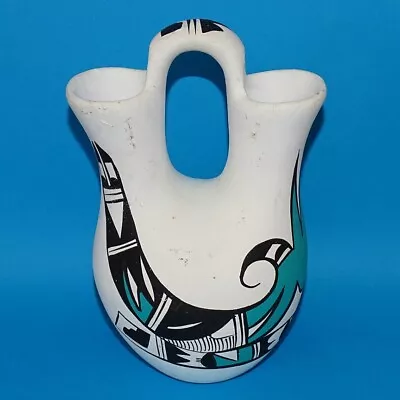 R. Galvan Mexican Pottery 8.25” Southwestern Polychrome Wedding Vase C1970s • $23