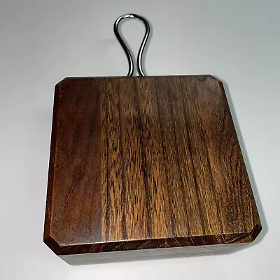 Serving Board Small Butcher Block Hand Carved Steel HandleJapan Vtg By Servwood • $29.90