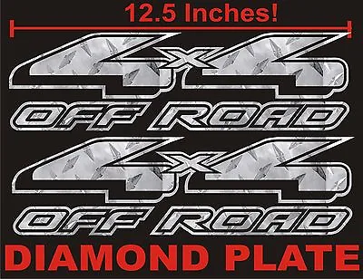 $12.99 • Buy 4x4 OFFROAD Truck Decal Set DIAMOND PLATE CHROME For Ford F150 & Super Duty 