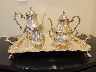 Vintage Wilcox Joanne International Silver Plate Coffee And Tea Set 5 Piece Set • $165